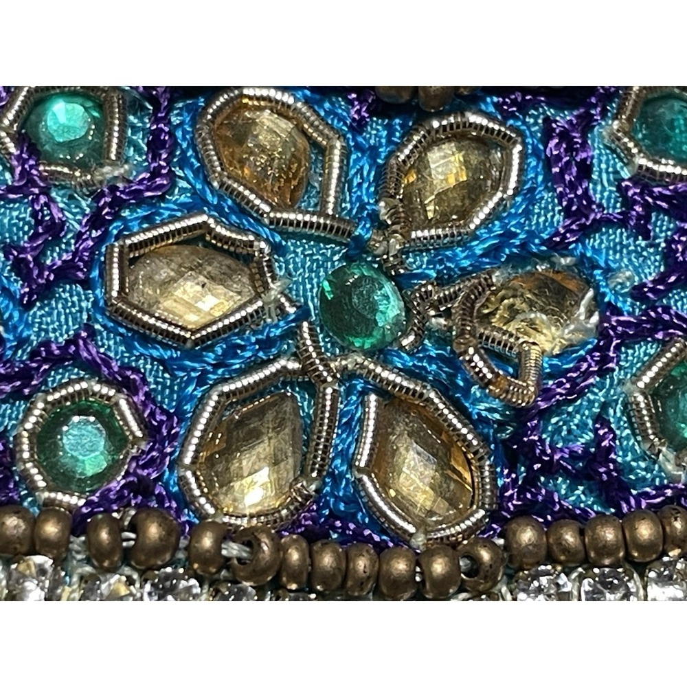 Heavy Embellished Punjabi Kurti Aqua Blue Zardozi Stone Tunic Kameez 19x30 - Picture 7 of 12